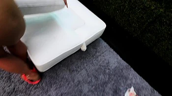 Interracial blowjob for brunette sucking big black cock