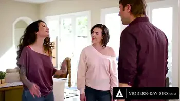 MODERN-DAY SINS - Casey Calvert and Arabelle Raphael Ask Casey's Ex-Boyfriend For A THREESOME!