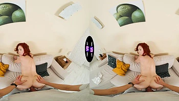 Redhead beauty Cherry Candle rides a big cock in vr