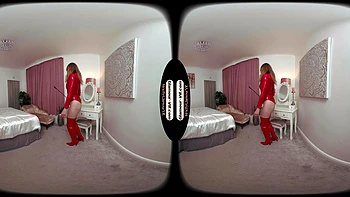 Jessica B Red Zipper Bodysuit Taunt & Tease To Nude - 8k Vr