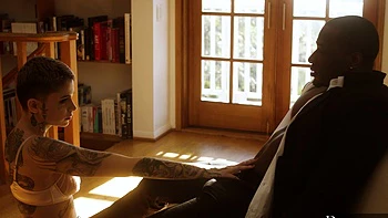 Leigh Raven gets her pussy stuffed with bbc in an intense scene.