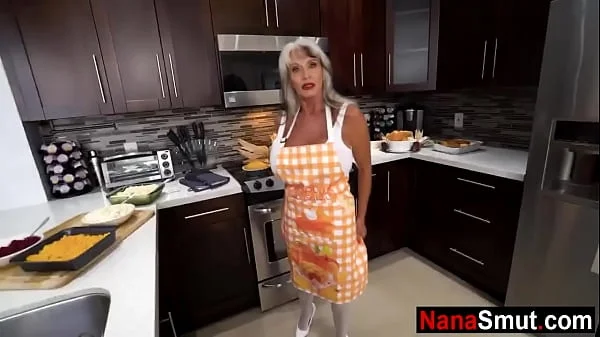 Step granny blows stepgrandson and almost gets caught