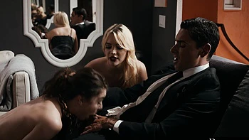 Ryan Driller slapped and fucked two bitches in an intense threesome scene.