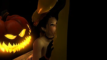 Sexy Witch Fucks the Pumpkin King on Halloween