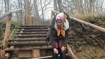 Wanilinna Kinky Outdoor Sex - Amateur Dildo Fun in Stockings at Seaside Hotel