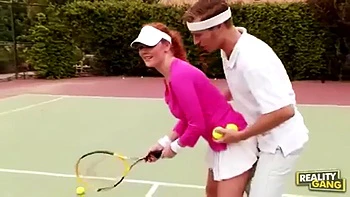 Tennis Instuctor gets paid: Blowjob, Doggy  Cowgirl Porn