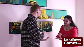 Huge Tits Brunette Threesome Strip Game - Rock Paper Scissors Striptease Show