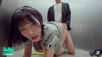 Rie Miyagi Fucks in Elevator - Asian Babe Takes Cum on Big Tits