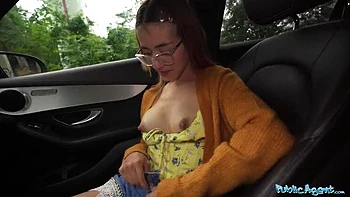 Czech Blonde Student Big Ass Orgasm Driving Lesson POV Blowjob Creampie