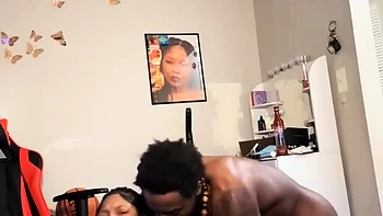 Curvy ebony slut get load of cum after hard BBC pounding