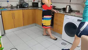 Horny step mother makes her 's friend lick her pussy ending with 69 position