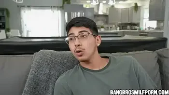 He wanted to see his new stepmom naked so he hid behind the shower curtain