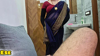 Desi Aunty Sammy Sins Big Natural Tits Blowjob and Hardcore Sex in Hindi