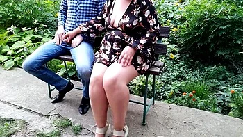 Step Mom Helps Me Pee Outside - I Love Looking at Her Saggy Tits