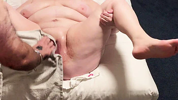 Mature BBW Domina Satana Shaves Pussy While Piggy Slave Watches