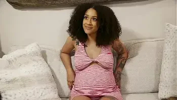 Pretty Pregnant Black Babe Ariana Aimes DP Creampied