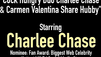 Sucking dick action with prurient Charlee Chase and Carmen Valentina from Charlee Chase