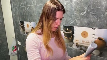 Step Mom Makes Me Cum While Washing My Big Cock - Busty MILF Blowjob POV