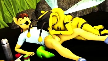 Foxy 3D Superwoman bounces up and down on a cock