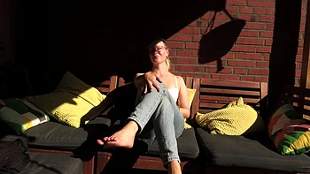 Jerking-Off Session Outside Under The Sun