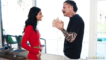 Gorgeous missionary pose fuck with a busty brunette Ryan Reid