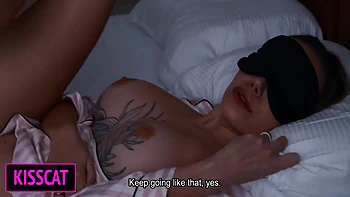 Oops... Stepson Cums Inside In Blindfolded Stepmom While Husband Showering At Next Door!