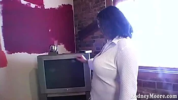 Vintage BBW with big booty gets spanked and facial by Rodney Moore