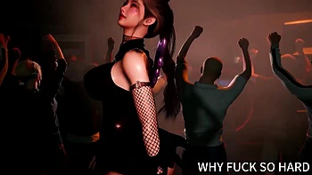 Stripper asiática 3D com peitos enormes pelada