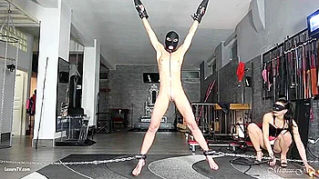 Mistress Gaia whips a bound slavegirl Hard 4
