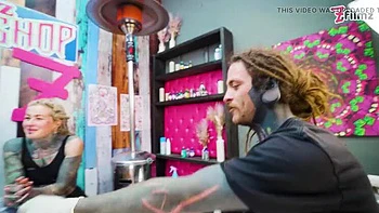 Big Dick Tattooed Foursome - Merry's Anal Adventure with Double Blowjob & Facial