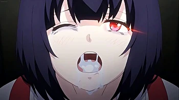 Brünette Anime-Schlampe mit großen Titten fickt