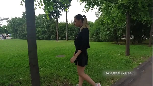 Public walk in transparent t-shirt in peak hour