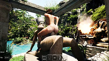 Lara Croft 3D cachonda monta enorme polla estatua, primera vez anal