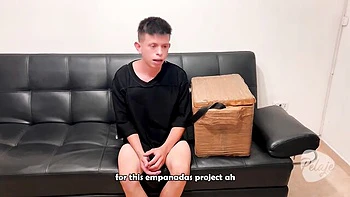 Delgada morena follada en casting callejero