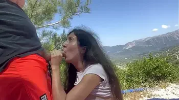 I sucked a stranger in the mountains and he gave me a golden shower and cum all over my face