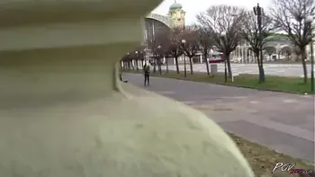 Sandra showing hot POV public dick sucking and facial