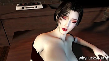 Femme chinoise 3D trompe avec grosse bite et jouit partout