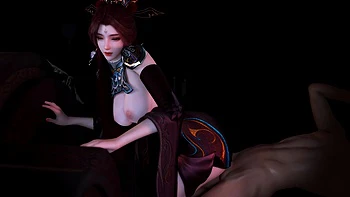 Babe cosplay asiática 3D com peitos perfeitos fodida por pau velho