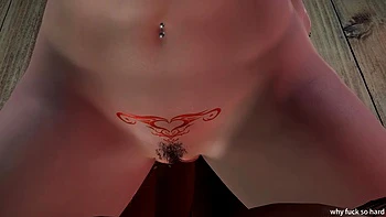 Puta asiática loira 3D montando um pauzão