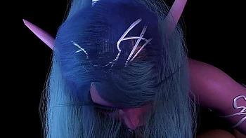 Princesa elfa noturna fazendo a melhor boquete POV - 3D