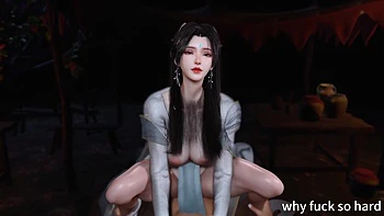 Babe asiatique mignonne en robe se fait baiser