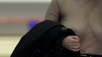 business - slave wife - braless and downblouse in public