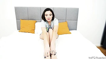 Ukrainian girl slow sucks big BBC in closeup blowjob