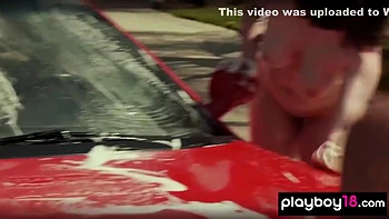 Amilia Onyx And Carlotta Champagne In Stepmom And 18-year-olds Waxing A Ferrari