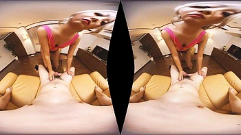 Японский минет и наездница с черным в VR