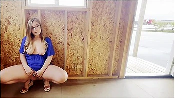 Blonde Milf with Glasses Masturbates Publicly and Talks Dirty