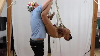 VRope) Viva Athena in “Roped” A Beautiful Naked Young Woman, Petite with Small Tits Does Shibari Rope Bondage with Full Suspension