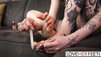 Thomas Stone and Eden Ivy Worship Sexy Feet Slave