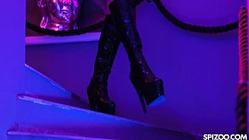 Sasha sucks Jimmy's big cock in lingerie