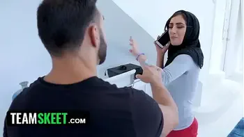 TeamSkeet - Gorgeous Arab Babe With Hijab Jezebeth Gets Spanked And Stuffed With Big Latino Cock